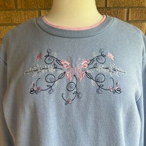 Vintage embroidered butterfly sweatshirt